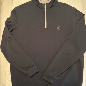 Peter Millar Black and Gray Quarter-Zip Pullover